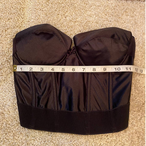 Wonderbra black satin bustier corset top - Picture 2 of 5